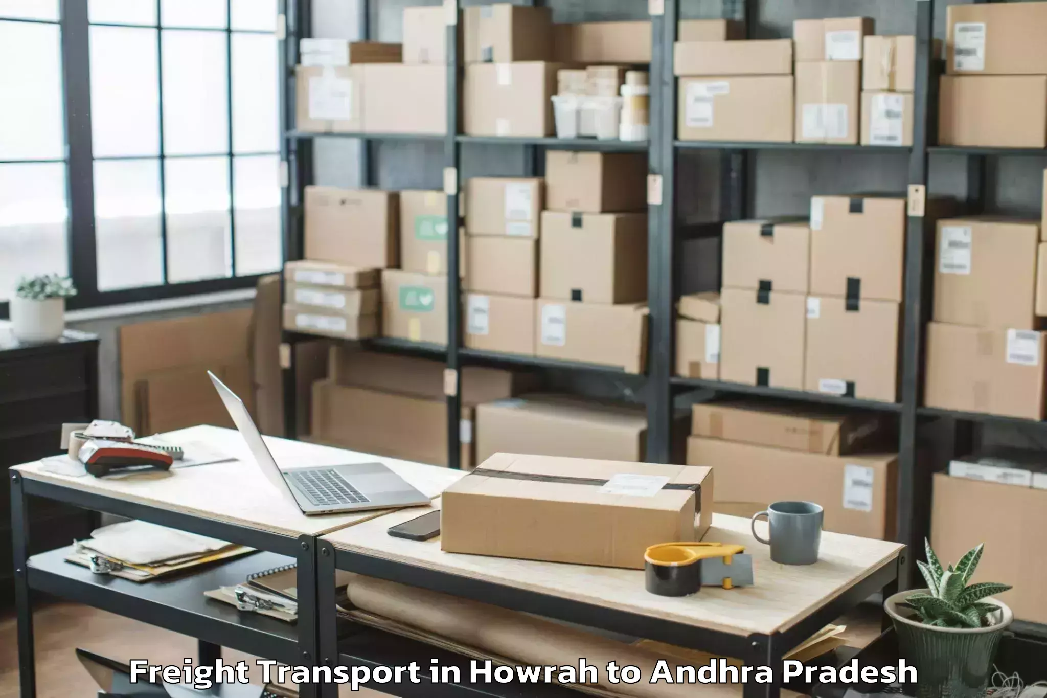 Affordable Howrah to Laveru Freight Transport